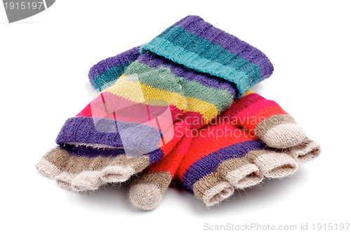 Image of Rainbow Striped Gloves with Fingers