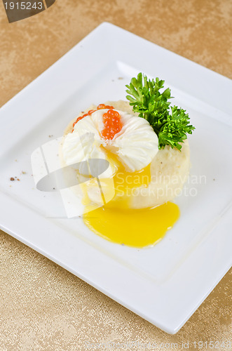 Image of poached eggs