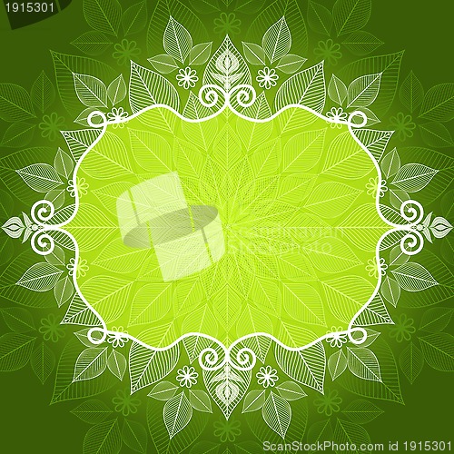 Image of Green floral frame