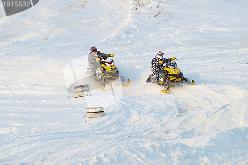 Image of Sport snowmobile jump