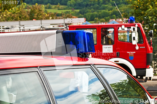 Image of vehicles of the German fire department