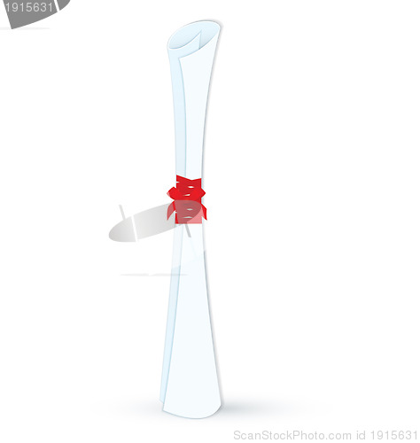 Image of Ribbon red bow diploma Raster