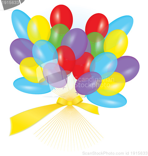 Image of Ribbon balloon bouquet raster