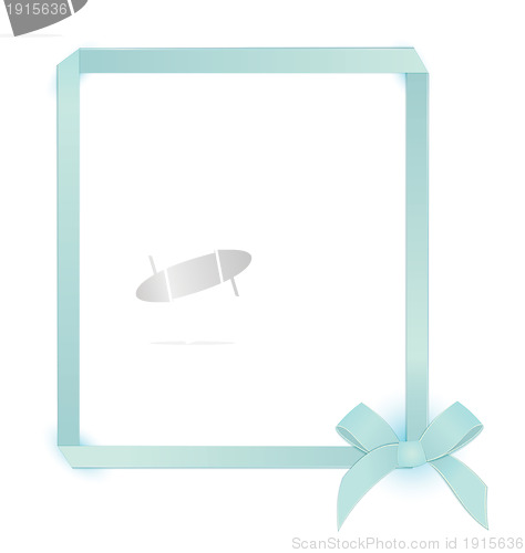 Image of Ribbon blue bow frame raster