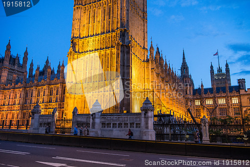 Image of Big Ben and House of Parliament, Wonderful night view with blurr