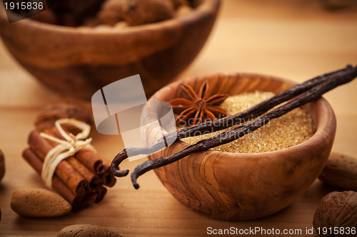 Image of Ingredients for baking Christmas cookies