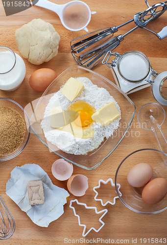 Image of Baking ingredients for cake and cookies