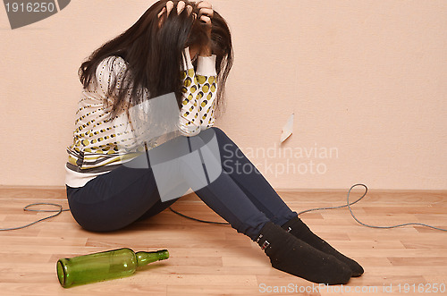 Image of drunk woman