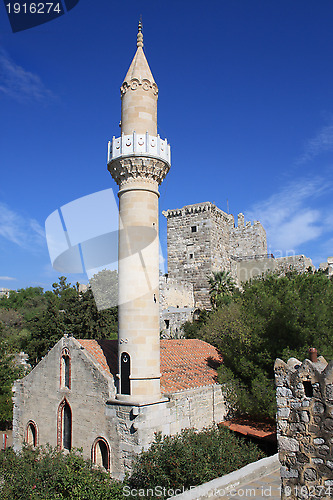 Image of Old mosque in the Castle of St Peter, Bodrum, Mugla, Turkey