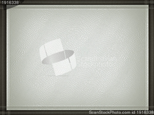 Image of Gray mock croc or alligator skin background with stitched frame