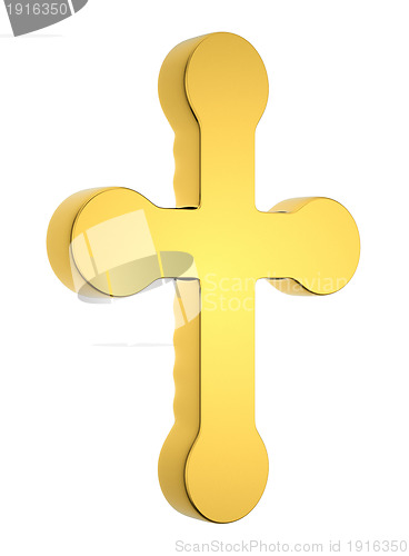 Image of Jewelery and religion: golden cross isolated 