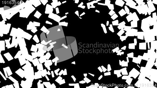 Image of Abstract broken glass pattern: White pieces over black