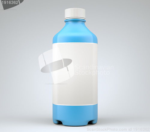 Image of Blue bottle for chemicals or drugs, fluids