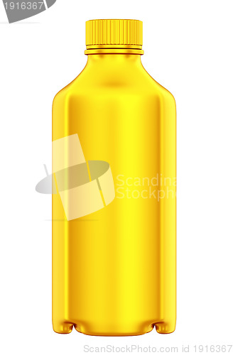 Image of Golden bottle for chemicals or drugs isolated
