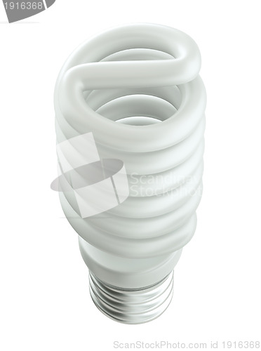 Image of Top Side view of Energy efficient light bulb isolated