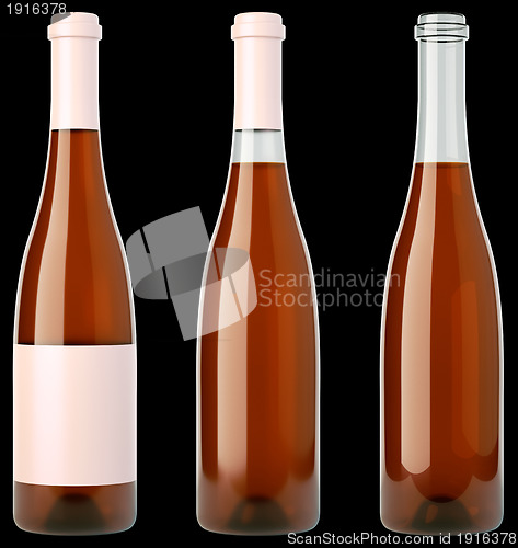 Image of Beverage: three bottles of wine or brandy 