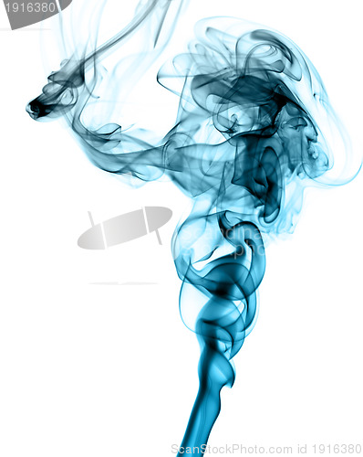 Image of Blue Abstract smoke pattern on white