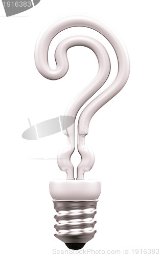 Image of Ask a Question: Query mark light bulb isolated