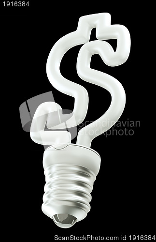 Image of Revenue: Dollar ccurrency symbol light bulb isolated