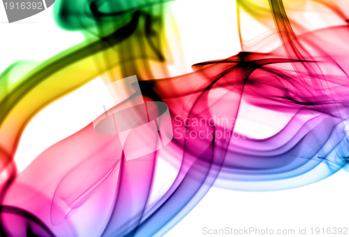 Image of Abstract gradient fume patterns on white