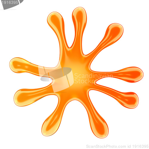 Image of Orange microbe or fluid splash isolated