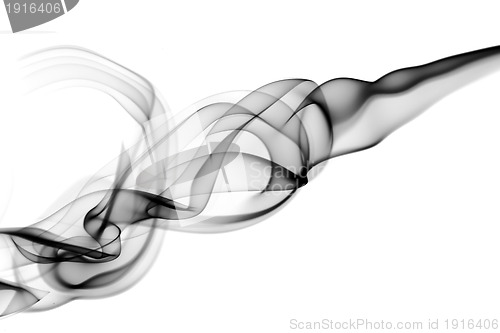Image of Abstract black puff of smoke on white