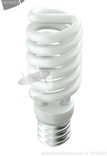 Image of Energy efficient technology: light bulb onr white