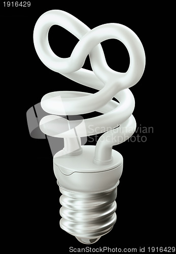 Image of Eternity symbol light bulb isolated on black