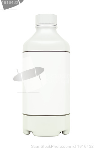 Image of White plastic bottle for fluid or drugs isolated 