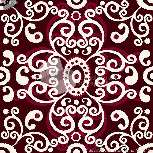 Image of Brown-white vintage seamless pattern
