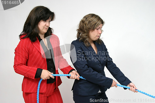 Image of businesswoman boss with rope