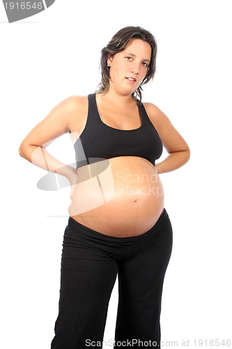 Image of beautiful pregnant woman expecting a boy