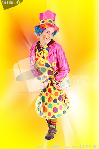 Image of Funny clown, child, girl