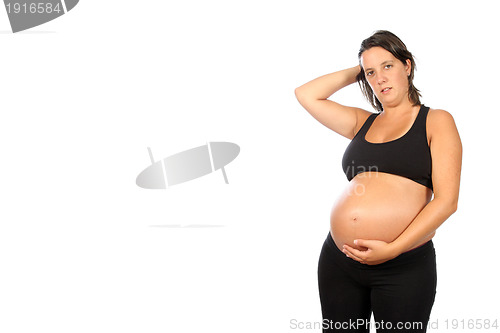 Image of beautiful pregnant woman expecting a boy