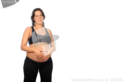 Image of beautiful pregnant woman expecting a boy