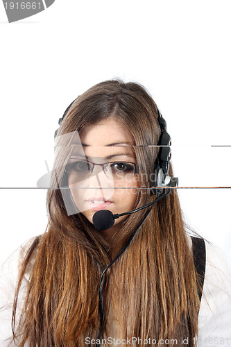 Image of Young woman callcenter