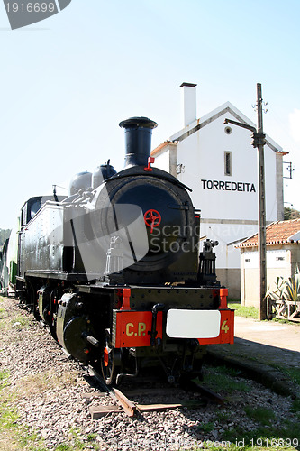 Image of old vintage steam train, transportation 