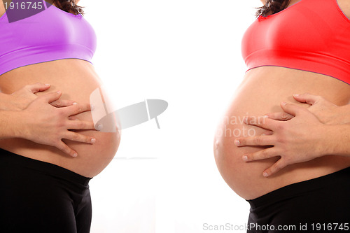 Image of beautiful pregnant woman expecting a boy