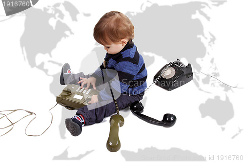 Image of child in a call center