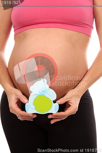 Image of beautiful pregnant woman expecting a boy