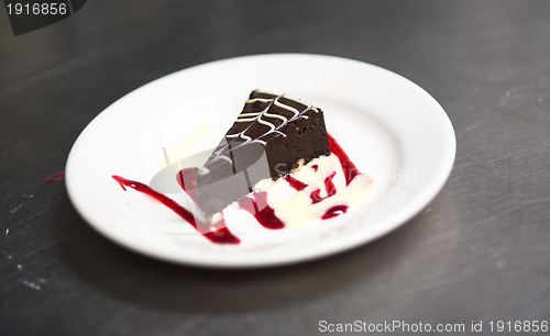 Image of Chocolate cake mid focus