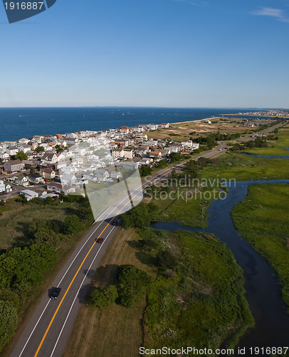 Image of Aerial view of Massachusetts coast