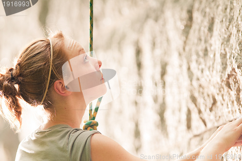 Image of Female rock climber