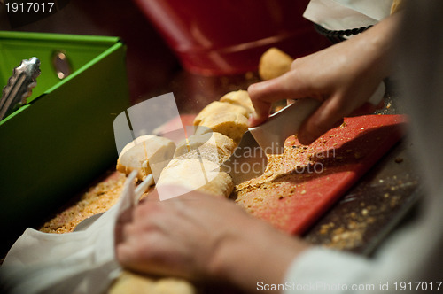 Image of Slicing French bread