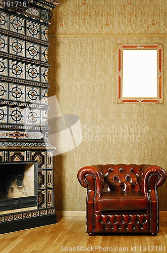 Image of Chair Near Fireplace