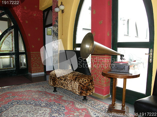 Image of Retro (art nouveau) interior with a gramophone