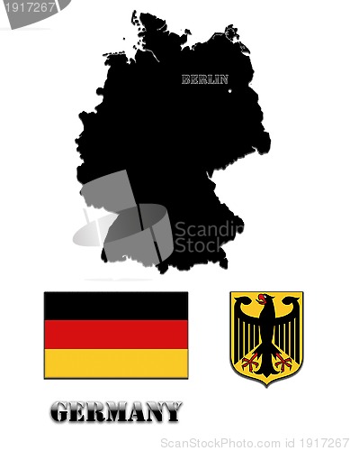 Image of The map and the arms of Germany