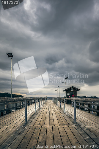 Image of jetty Chiemsee Bavaria Germany