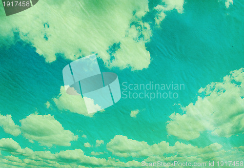 Image of retro cloudy sky