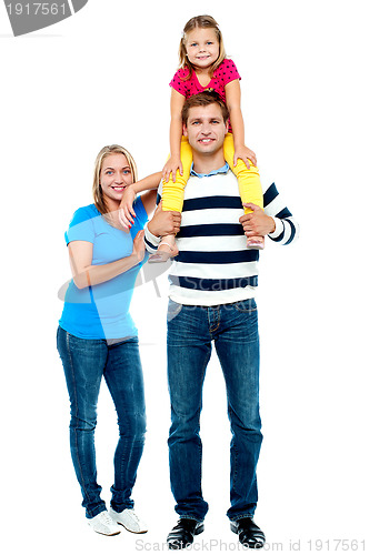 Image of Family portrait on a white background